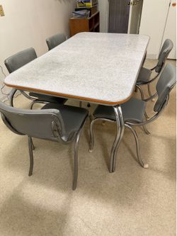 Vintage 1960s Formica/Chrome TABLE & CHAIRS