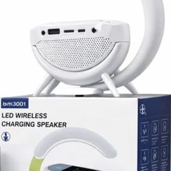 Bluetooth LED Wireless Charging Speaker Night Lamp.