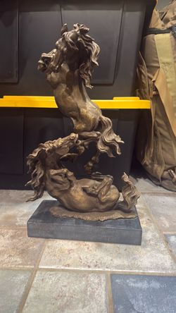Bronze-Finish Double Horse Sculpture