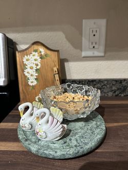 Vintage Green Marble MCM stone tray