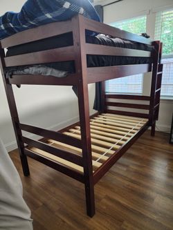 Twin Over Twin Wood Bunk Bed Frame