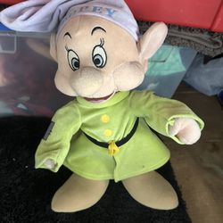 Disney Snow White and The 7 Dwarfs Vintage 90s Dopey Plush Doll 16 Inches