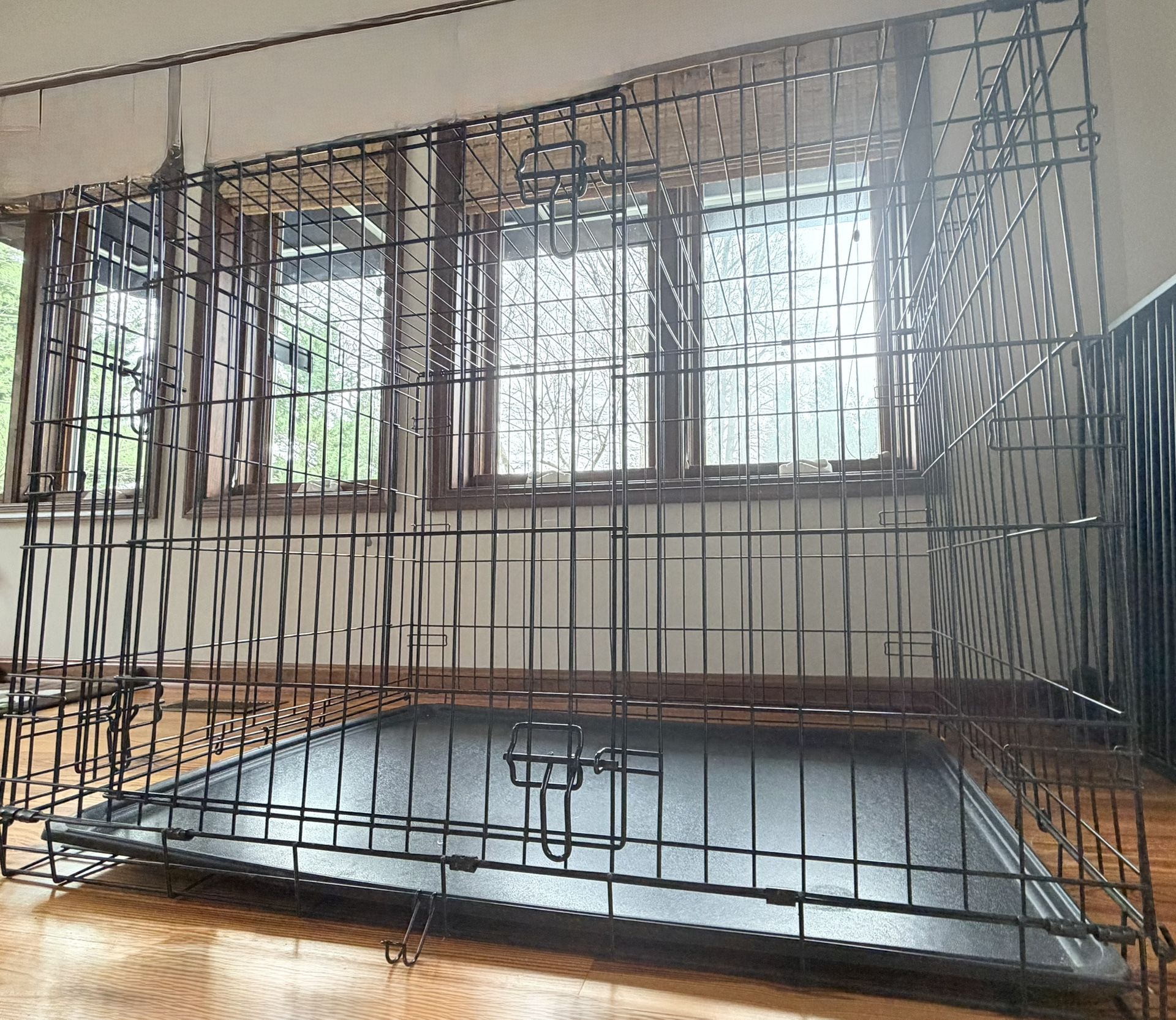 Large Collapsible 2 Door Metal Wire Pet Crate