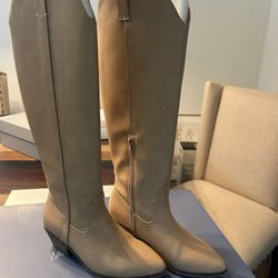 Tan Knee High Heeled Boots