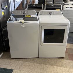 ON SALE ‼️ Open Box Ge Profile XL 5.4 Cu Ft Top Load Washer & Gas Dryer Set 