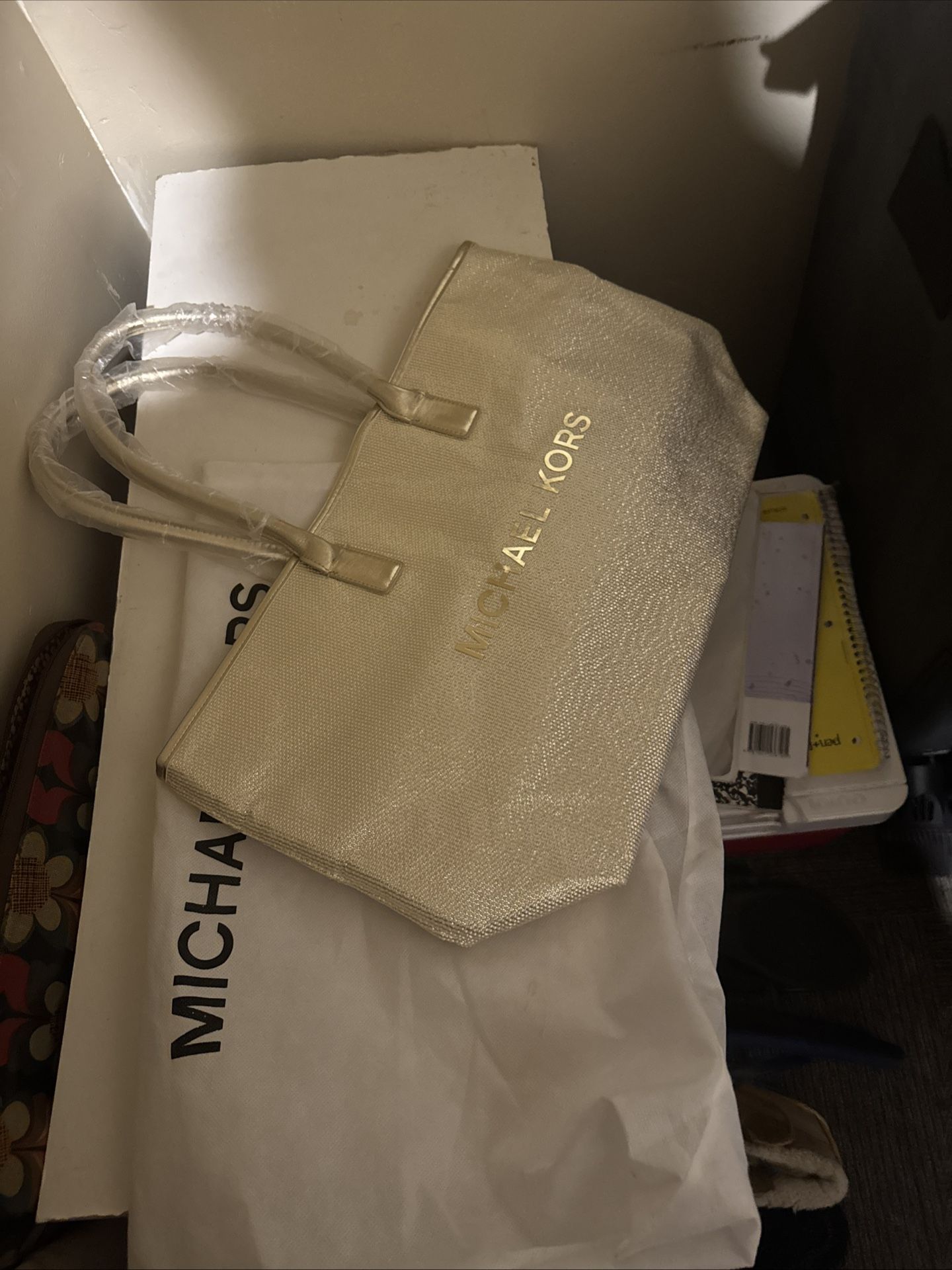 Michael Kors Gold Tote Bag Purse Perfume Fragrance Promo Institutional New