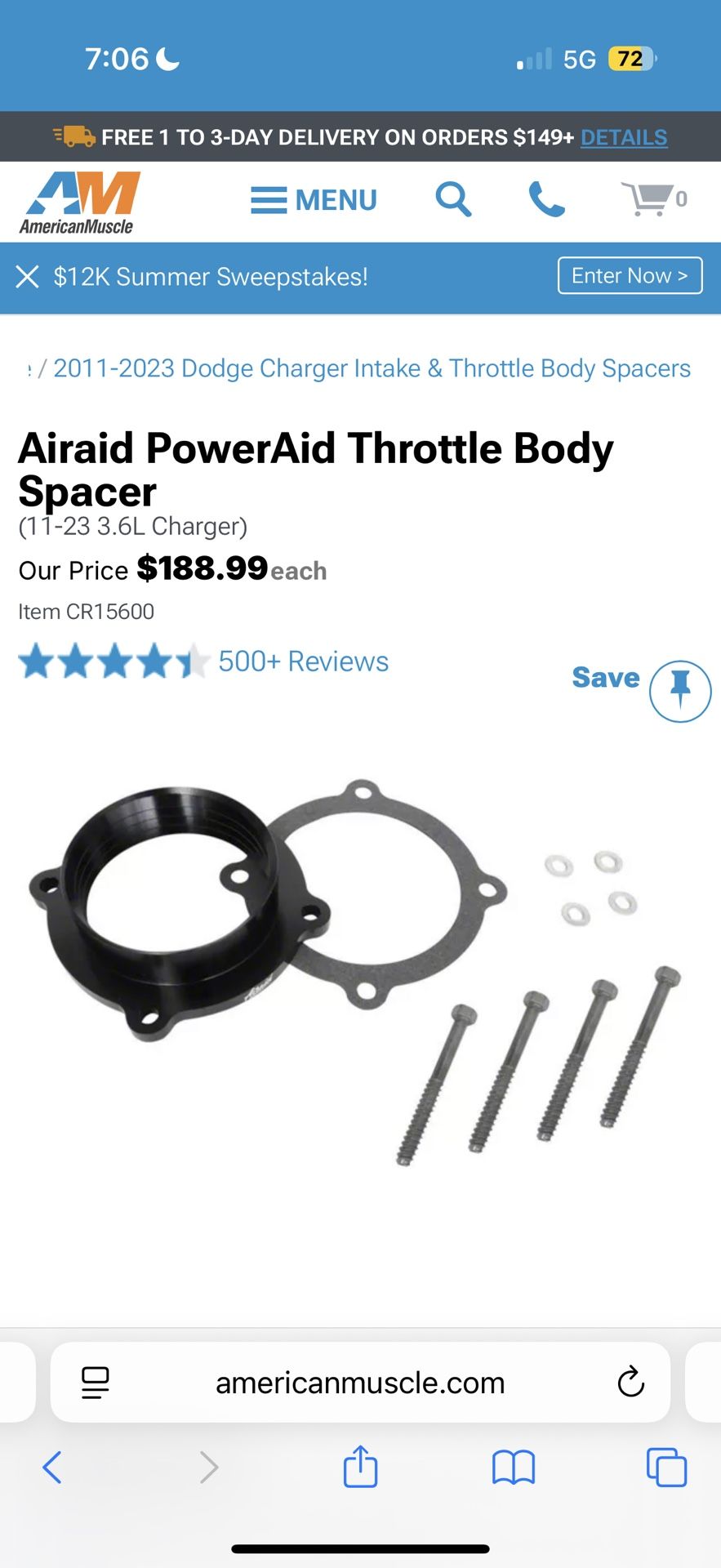 Airaid Throttle Body Spacer