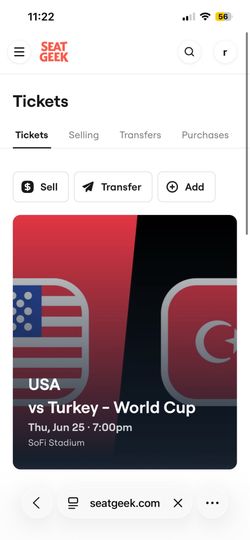 USA V TURKEY World Cup  2 tickets