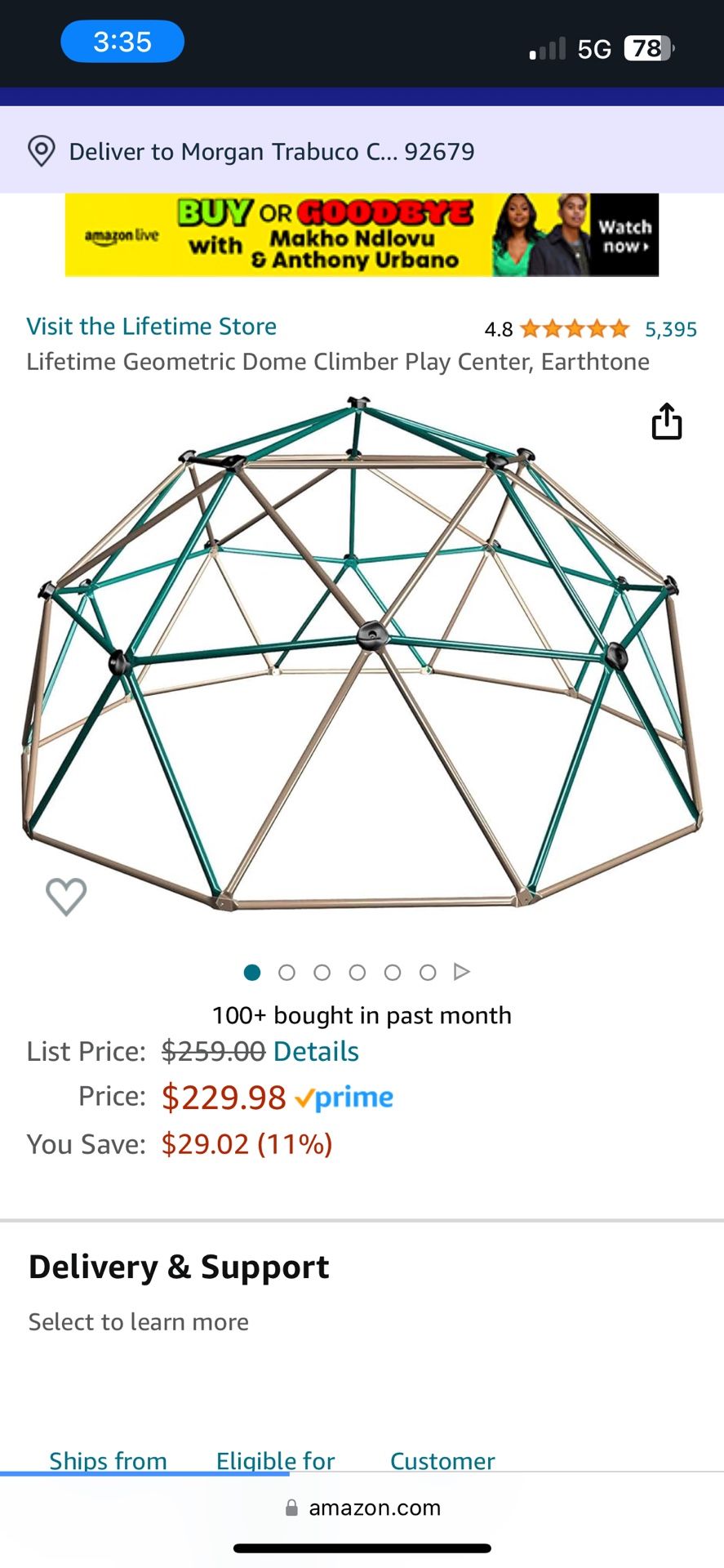 Lifetime Geometric Climbing Dome Holds 600lb