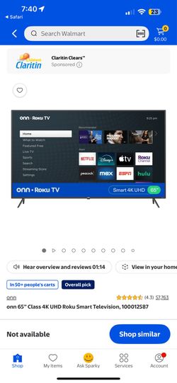 65 inch roku onn tv