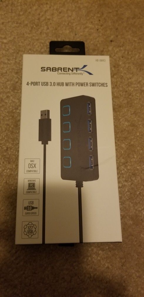 NEW: 4 Port USB 3.0 Hub With Power Switch