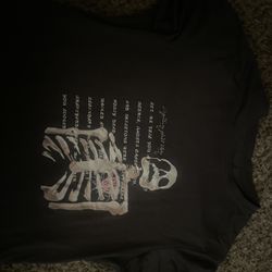 SIZE L BLACK SKELETON Y2K SHIRT