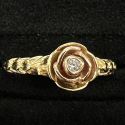 $250 Two Tone Gold Rose Ring