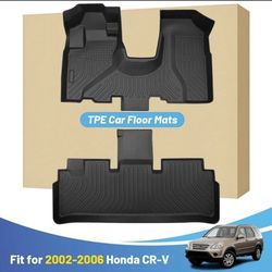 Brand New in the box orealtrend Black Floor Mats Liners Replacement for Honda CRV CR-V 2002-2006 Heavy Duty All Weather Guard Front and Rear Car Carpe