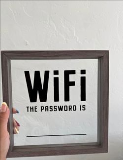 WiFi Password Wooden glass Frame Sign