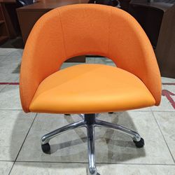 Global Upholstery Orange Rolling Chairs