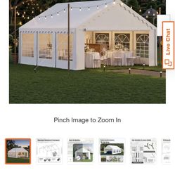  16 ft. x 20 ft. Outdoor Canopy Party Tent in White with Removable Side Walls (3 Boxes) New in Box $799