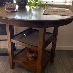 Beautiful three tiered tall table 36”high 42”wide