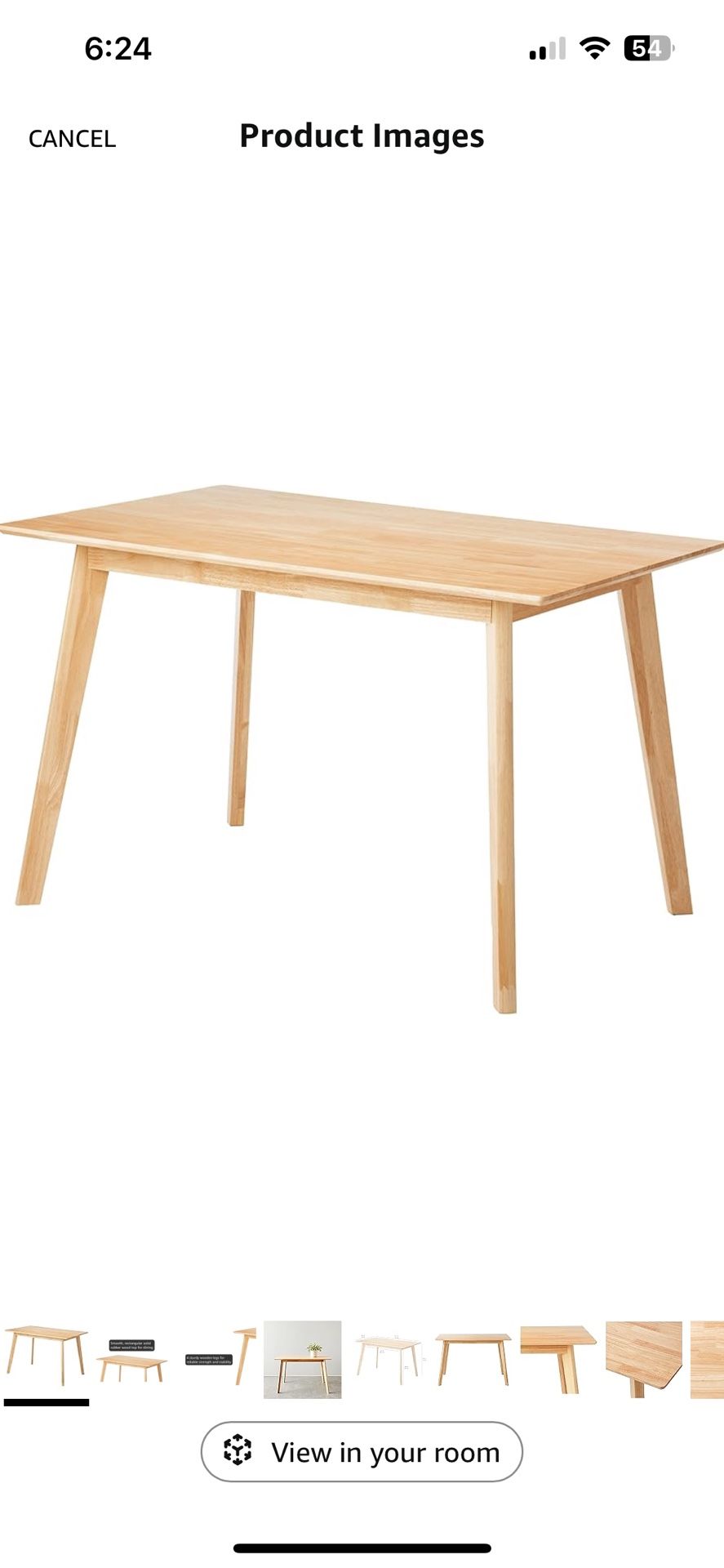 Solid Wood Dinner Table and Set of 2 Chairs