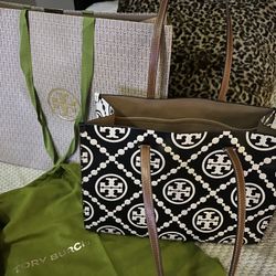 Tory Burch T Monogram Contrast Embossed Tote 