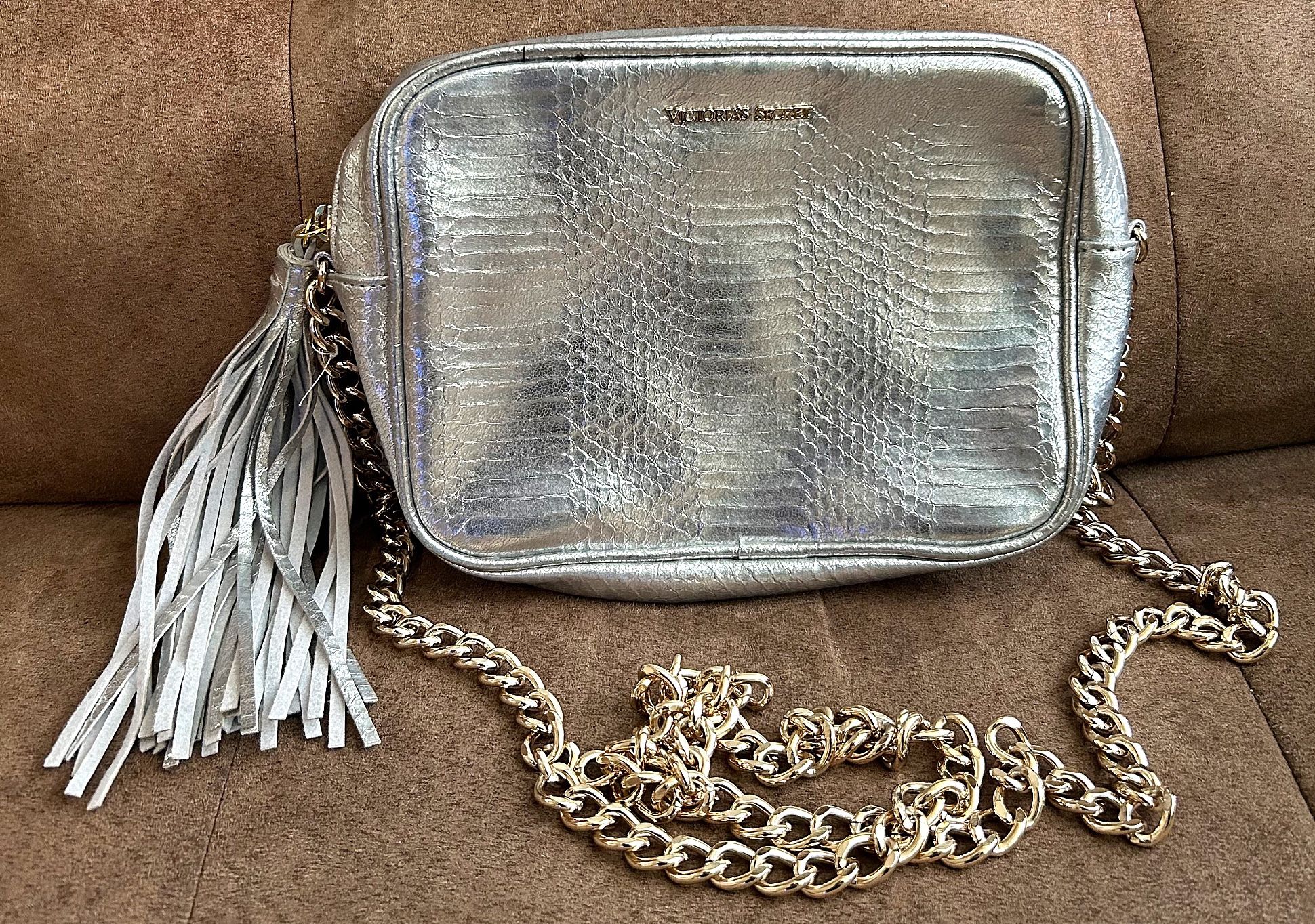 Victoria’s Secret Silver Snakeprint Crossbody Purse