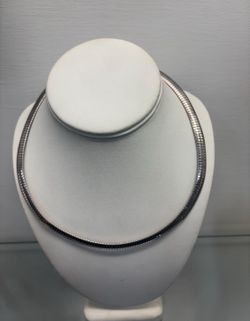 19” Silver Omega Necklace .925 7.5mm Sterling Silver 32 grams