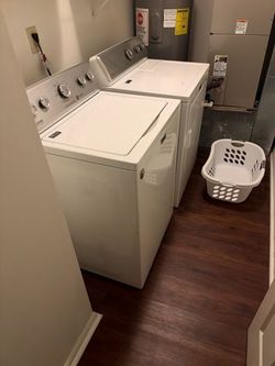 White Top-Load Washer and Dryer Set