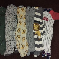 6 Pack Baby Boy Pajamas Size 0-3 Months Pijamas 0-3 Meses
