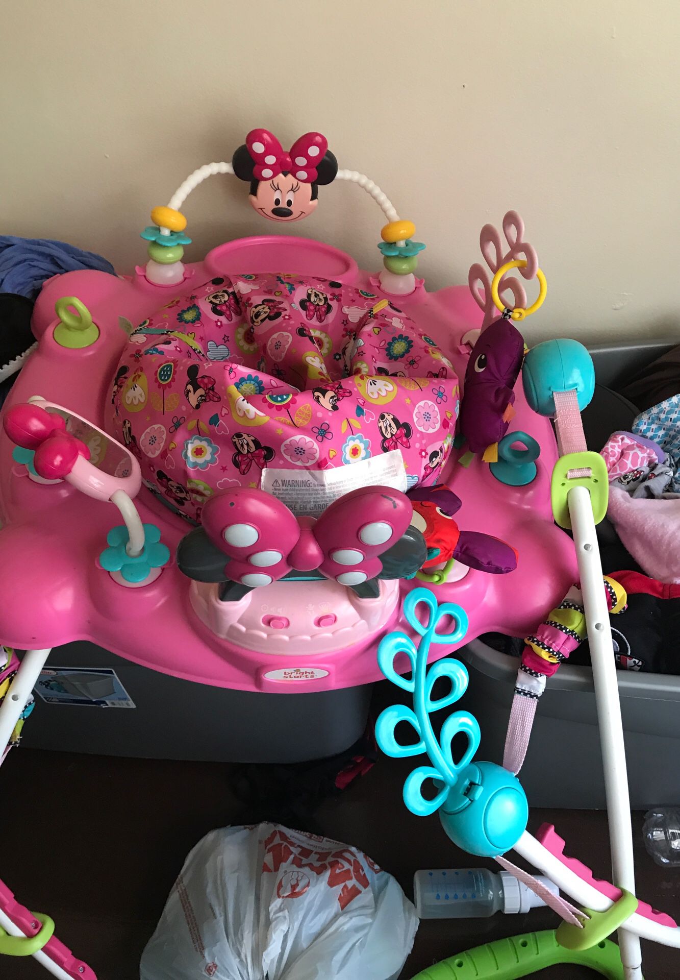 Mini Mouse Bouncer, 3 in 1 Tummy Time Pit, Bathing Chair, Car Seat.