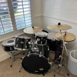 5-Piece Drum Set, Cymbals, Chair and Accessories 