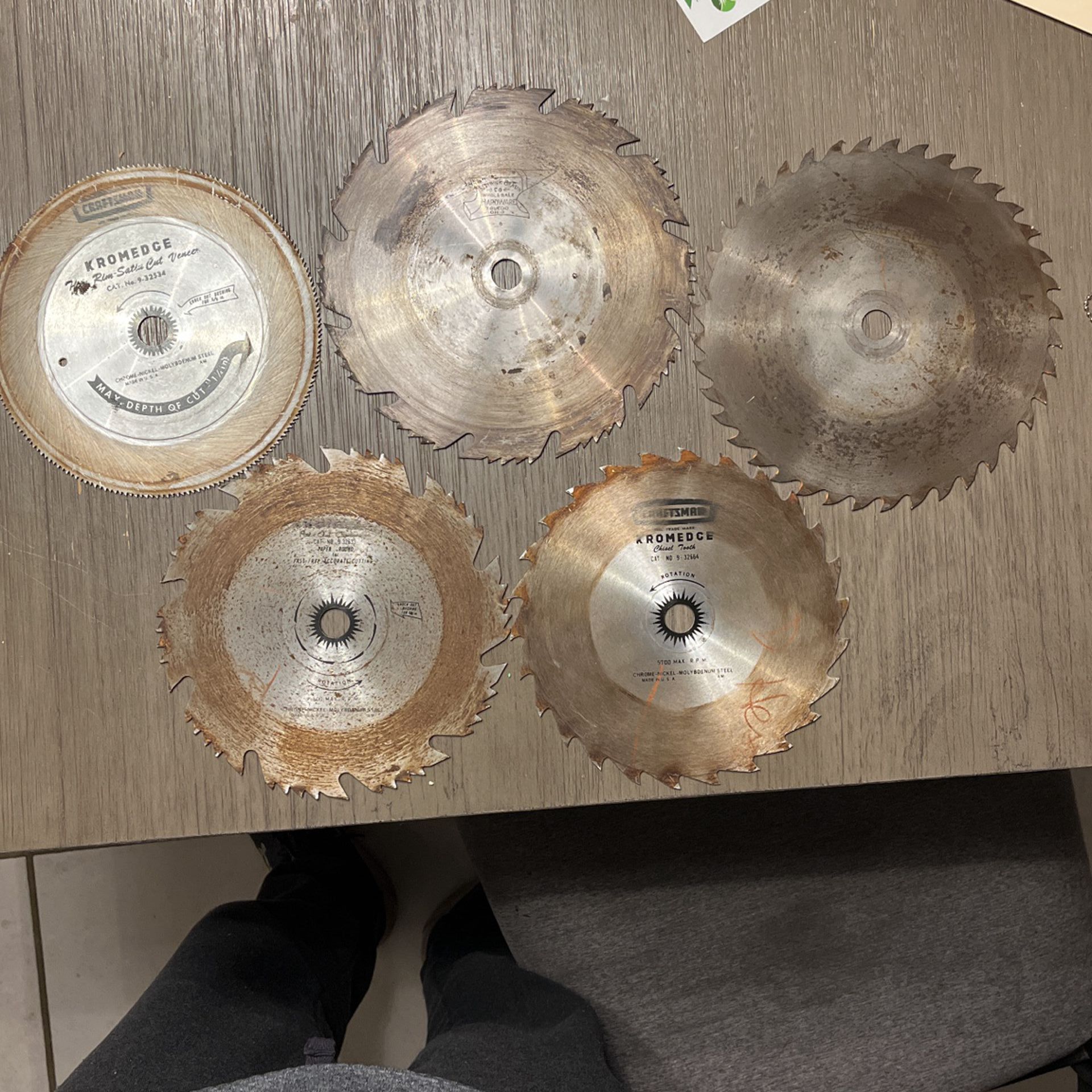 5 Used Circular Saw Blades Kromedge Craftsman 8 Inch