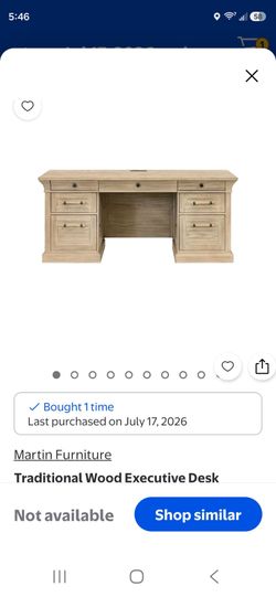 Martin Furniture Traditional Wood Executive Desk