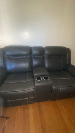 Leather couch recliner