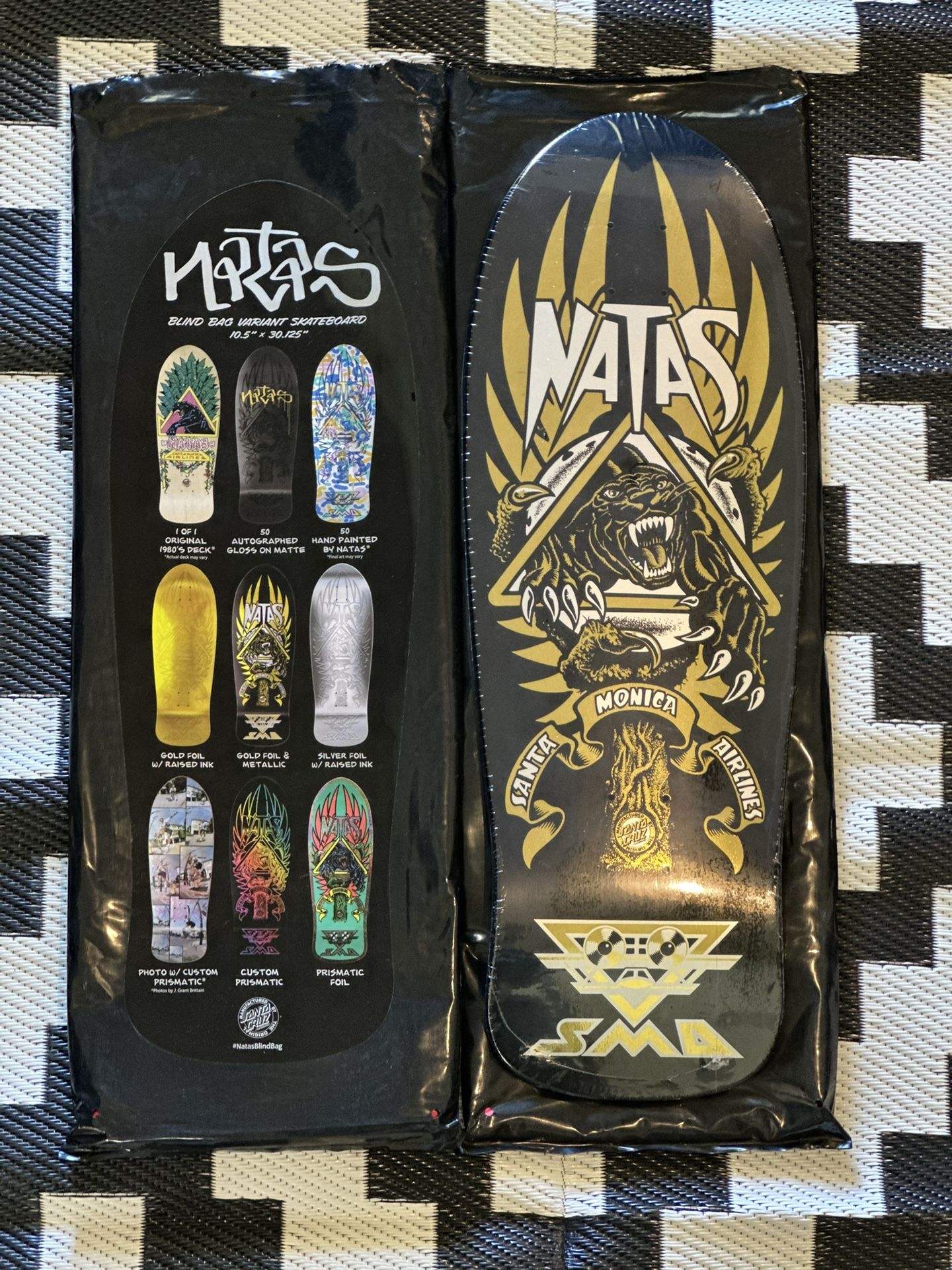 Natas Kaupas Blind Bag Gold Foil Metallic skateboard deck