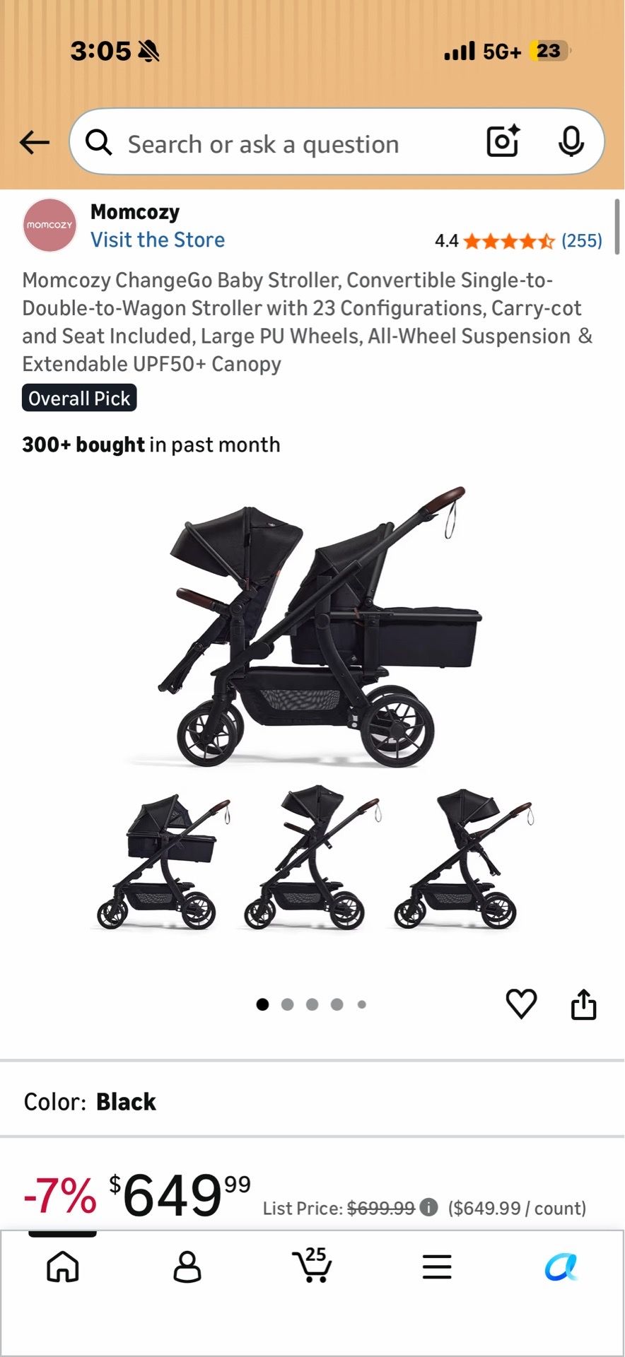Double Stroller - Momcozy ChangeGo stroller