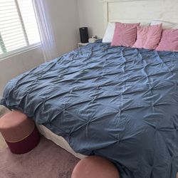 California King Bed Frame + Headboard + Base – Barely Used