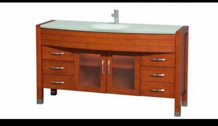 Wooden bathroom Vanity with mirror
