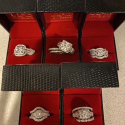 New 18k White Gold Wedding Ring Set ( Price Is For 1 Set ) 