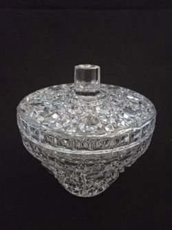 Vtg Indiana Glass Candy Dish Button Pattern 7"x6.75" 