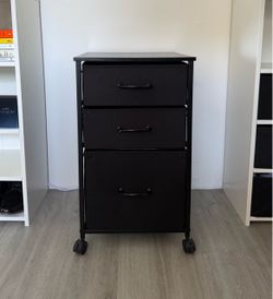 3-Drawer Rolling Storage Unit – Black | Bedroom, Closet & Office