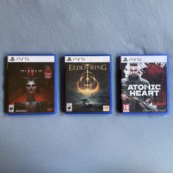 PS5 games Elden Ring, Atomic Heart, Diablo IV