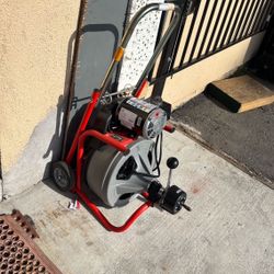 RIDGID K-400 AutoFeed Drain Cleaning Snake Auger 120-Volt Drum Machine and C-45IW 1/2 in. x 75 ft. Cable + Tool Set & Gloves