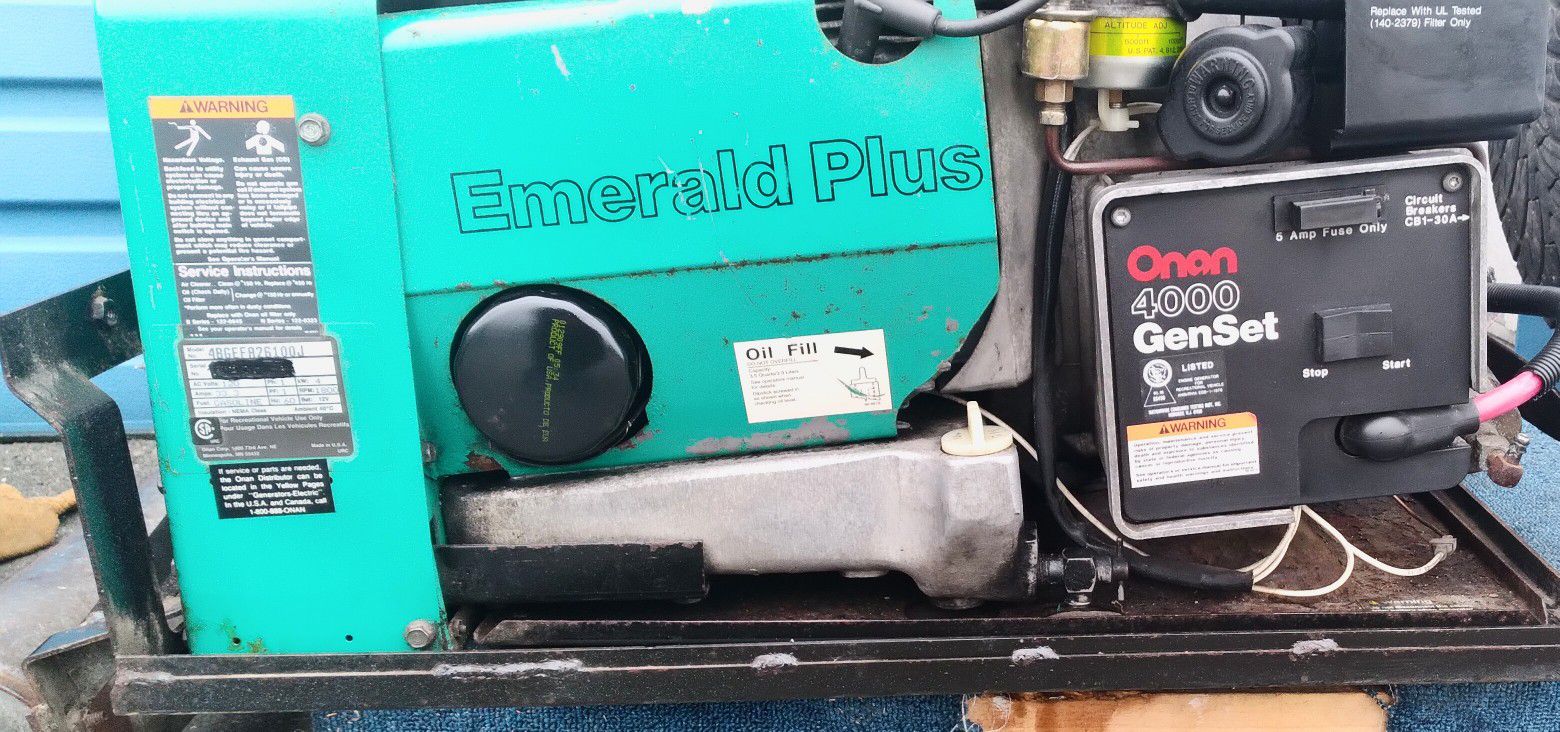 Cummins Onan Emerald GenSet 4000 Watt RV Generator 4 kW