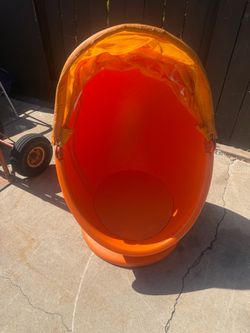 Orange Egg Pod Chair with Canopy
