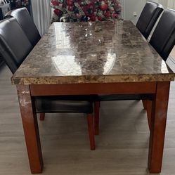 Elegant Marble Dining Room Table 