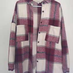 Davi & Dani red and white flannel shacket - Size L