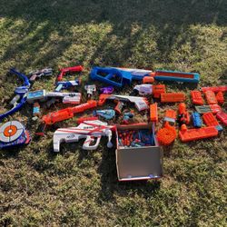 Lot Of Nerf Guns With FORTNITE Guns, Bullets, Target 