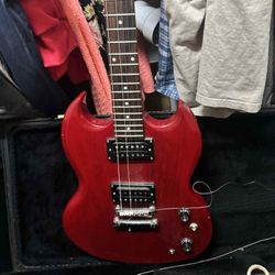 red electric guitar