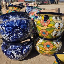 Just In🌺New Talavera Pots 🌸 Bold Colors & Hot Designs🌵Metal Art Decor🐞