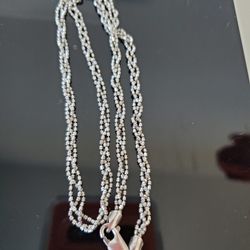 925 Italy Sterling Silver 3 In 1 Necklace